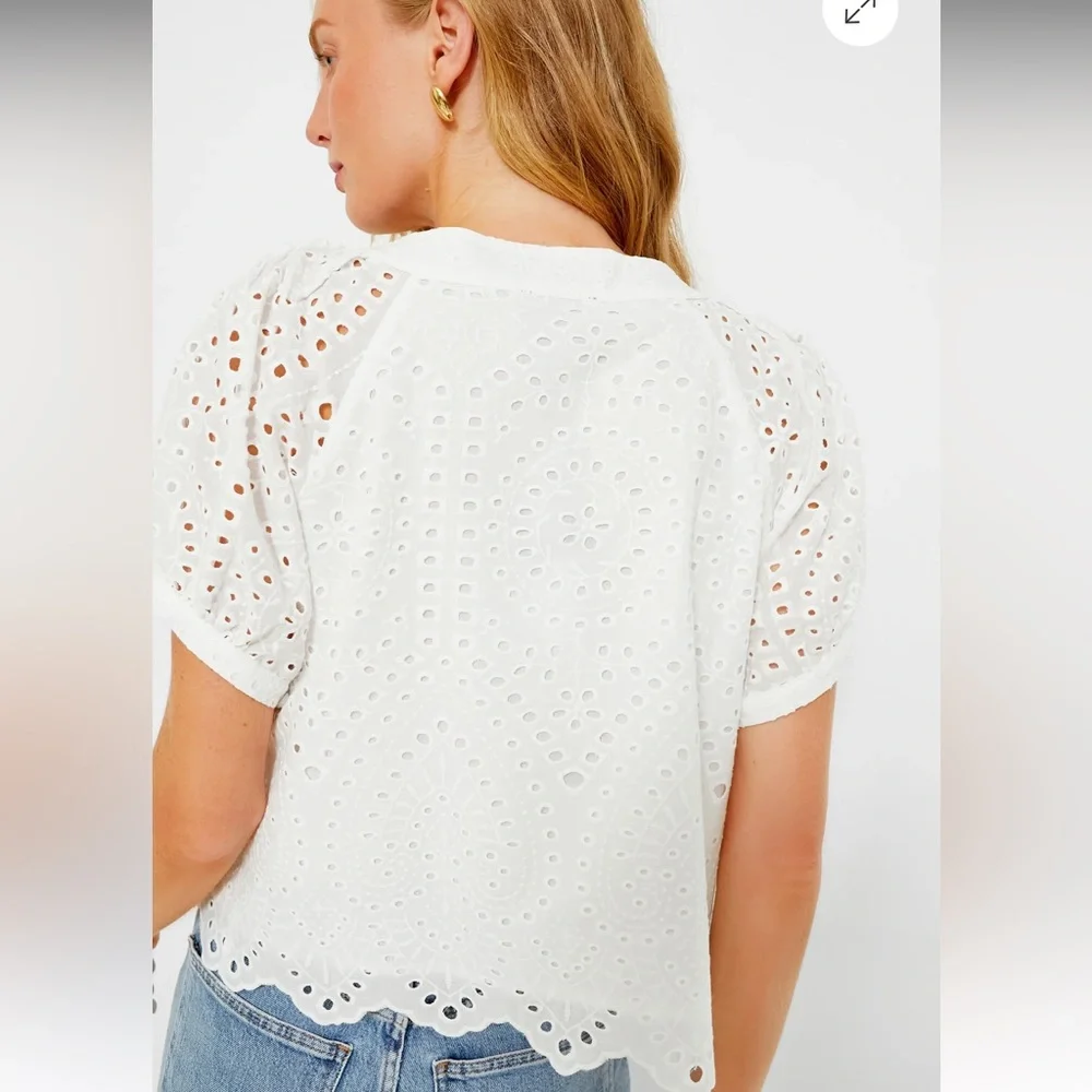 White Eyelet Fontalina Blouse - Picture 4 of 11